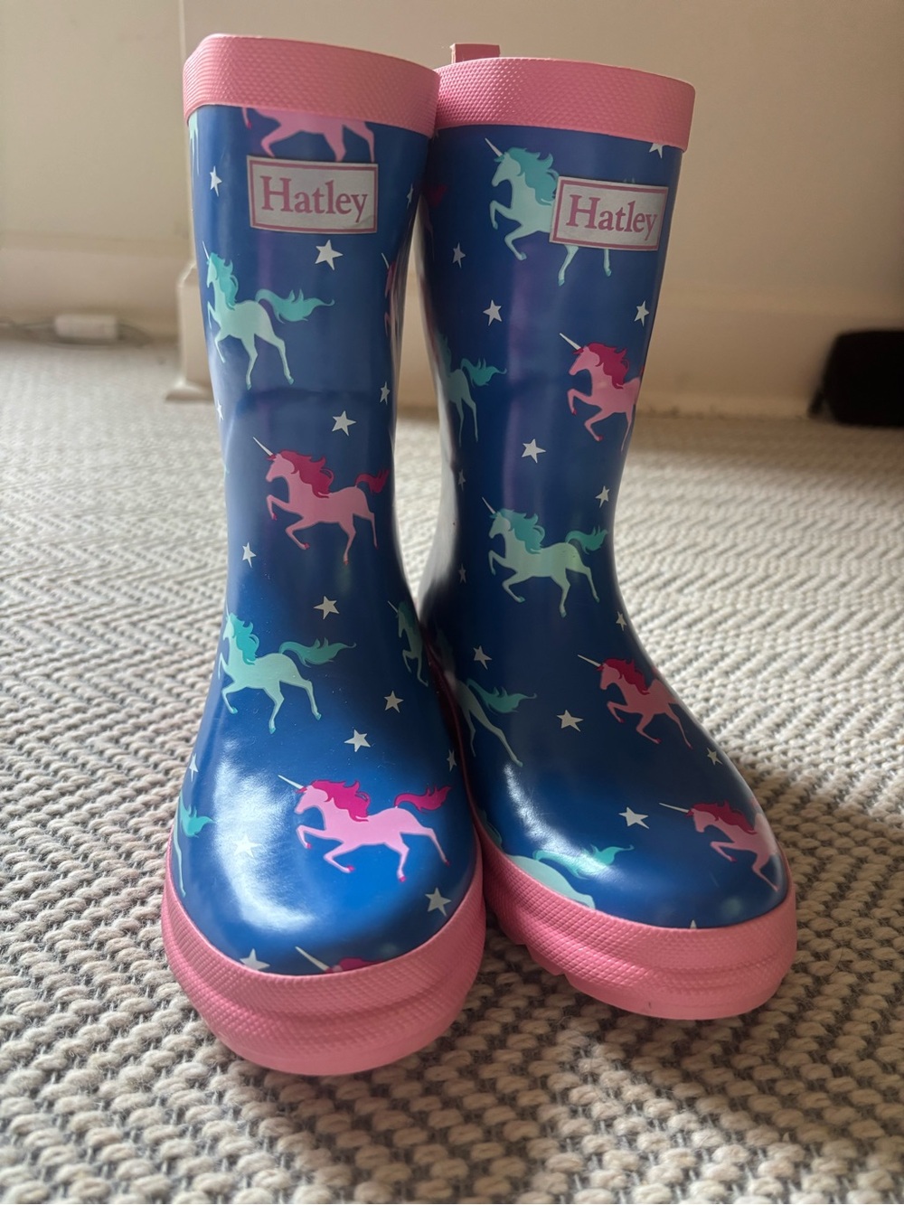 NWT Hatley Girls Blue/Pink Unicorn Rain Boots